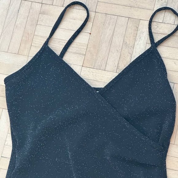 Poison Ivy Bodycon Shimmer Dress Black- Small - Picture 3 of 5